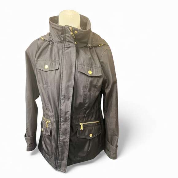 Michael Michael Kors Black Hooded Utility Anorak Jacket XS – Gold Hardware - Picture 4 of 7